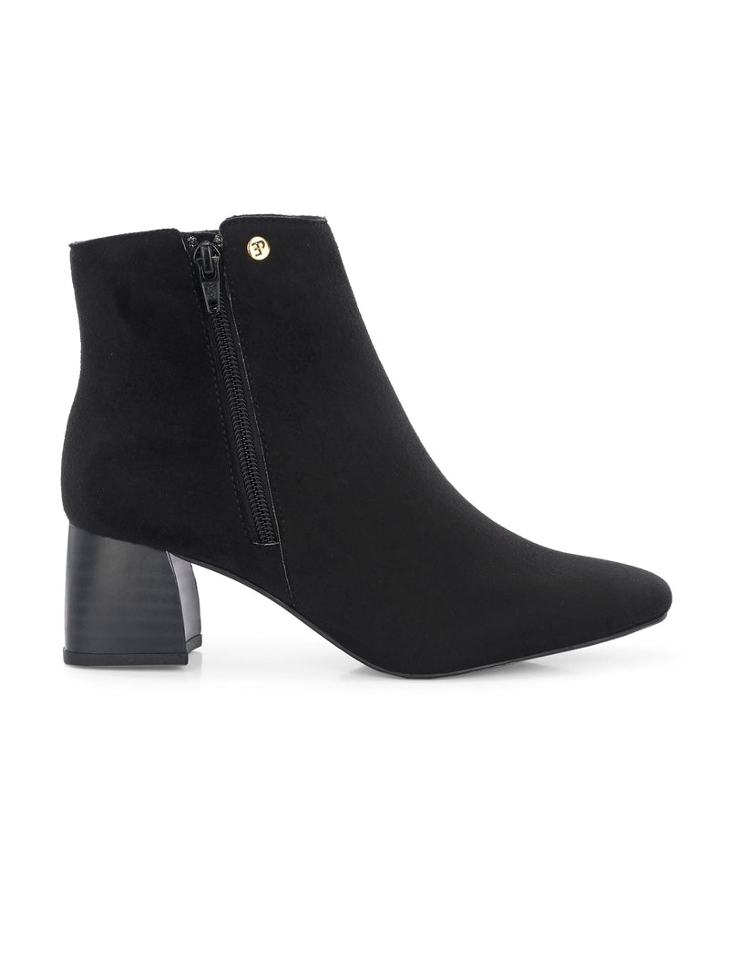 EL PASO Women Suede Faux Leather Casual Chelsea Boots-4