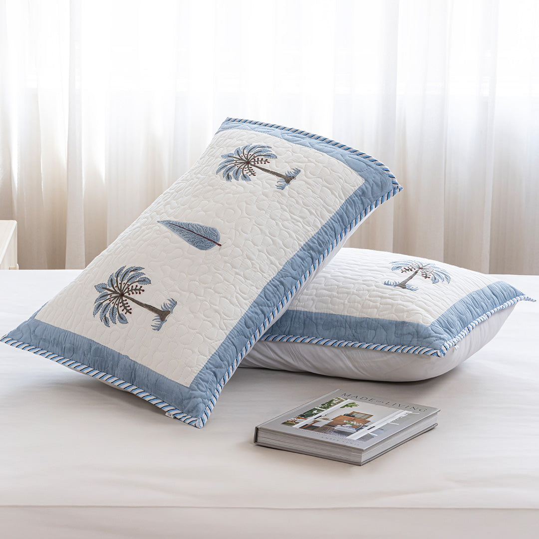 Blue Quilted Pillow Covers-3