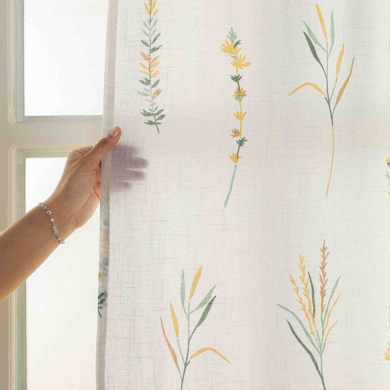 Imprimer Leafscape - Printed Rod Pocket Sheer Curtain-4