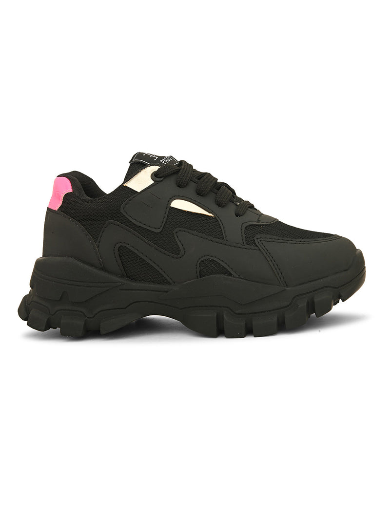 Lace-Ups Round Toe Women Sneakers-3