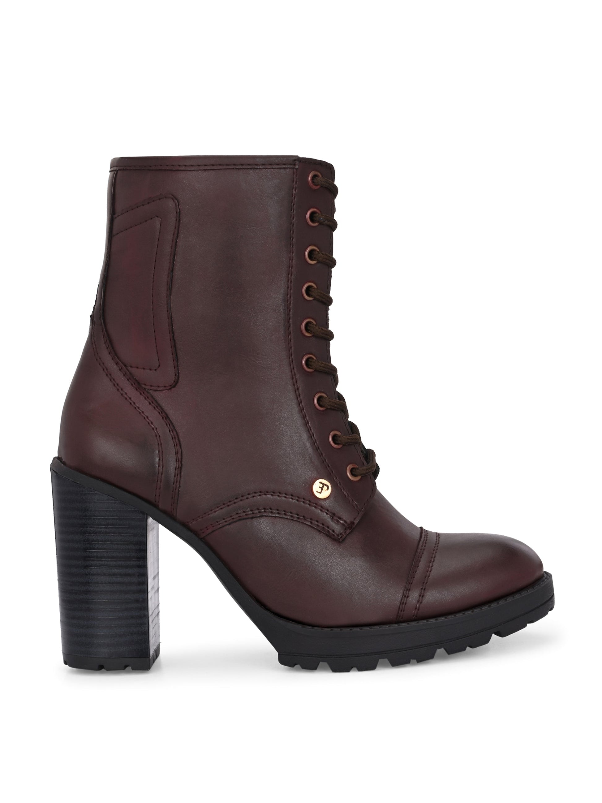 EL PASO Women Faux Leather Casual Lace Up Boots-11