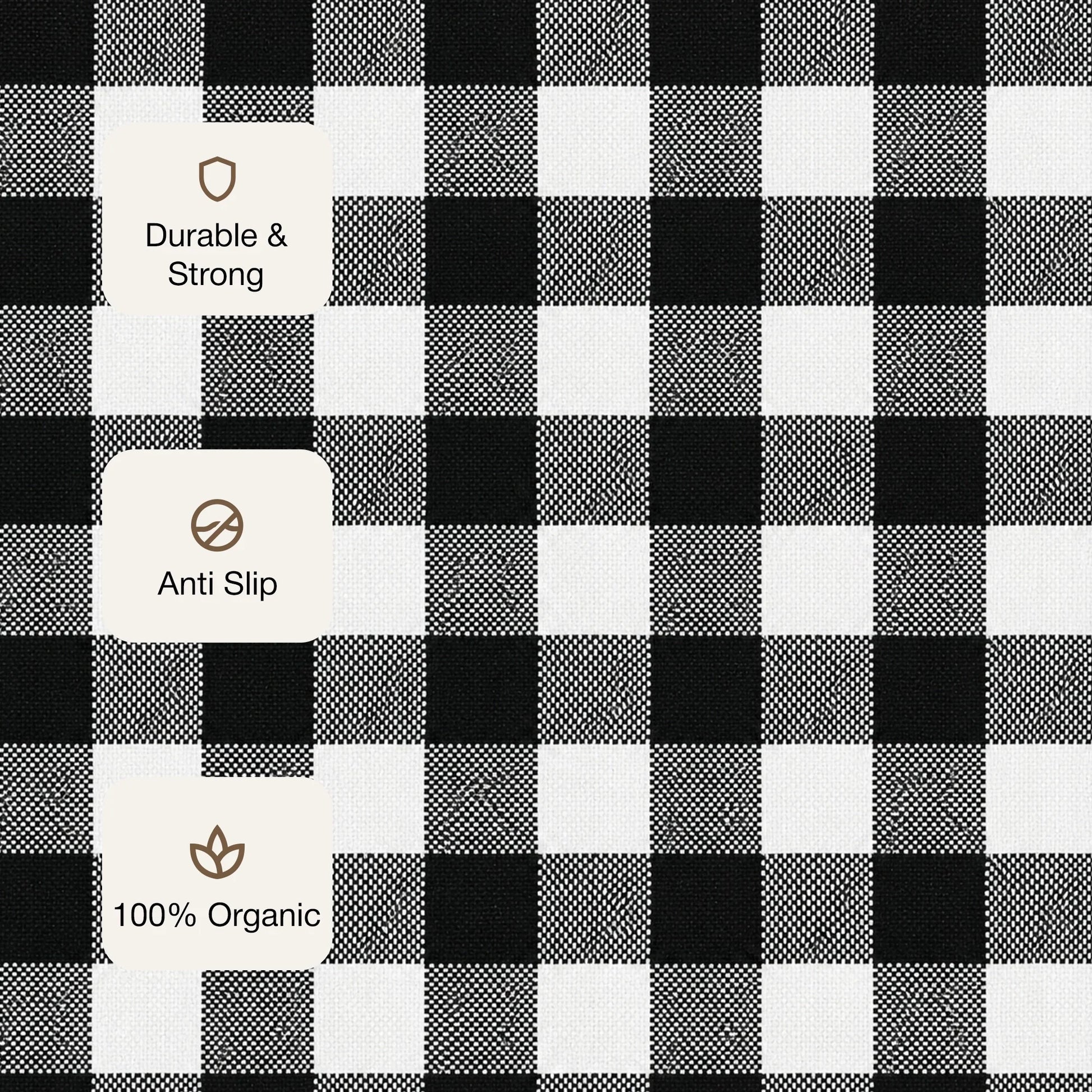 Breton Shadowplay - Plaid Cotton Rug (Black & White)-3