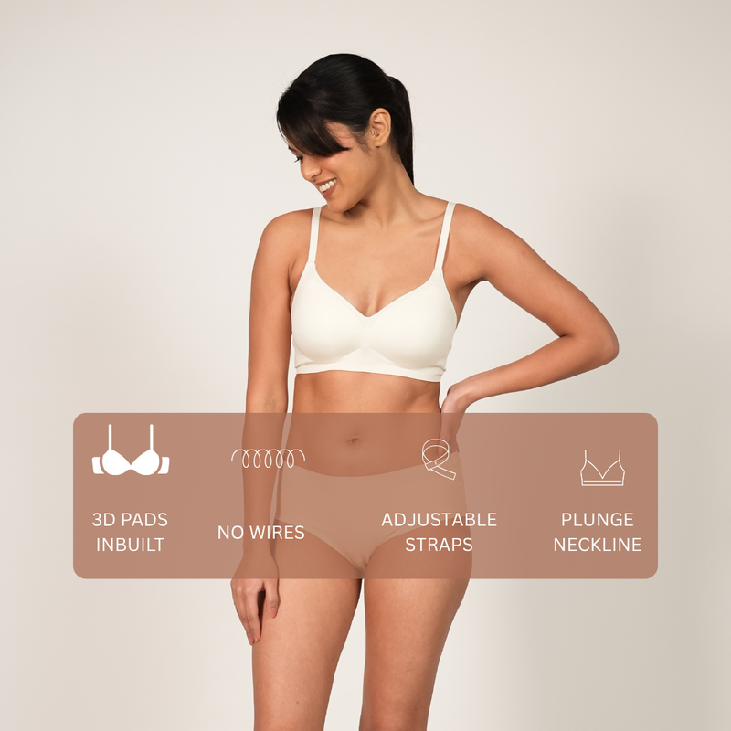 Teardrop T-shirt Bra Pearl White