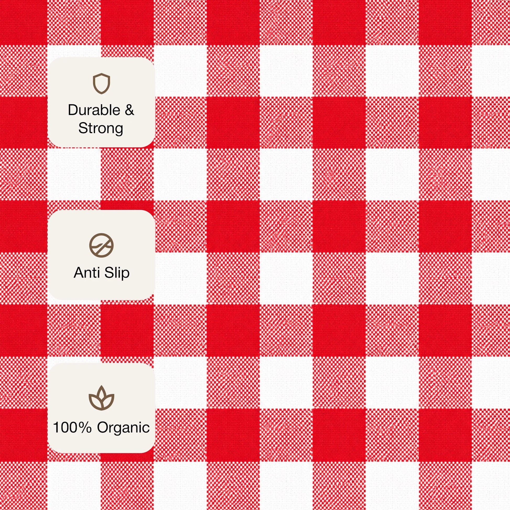 Breton Shadowplay - Plaid Rug (Red & White)-3