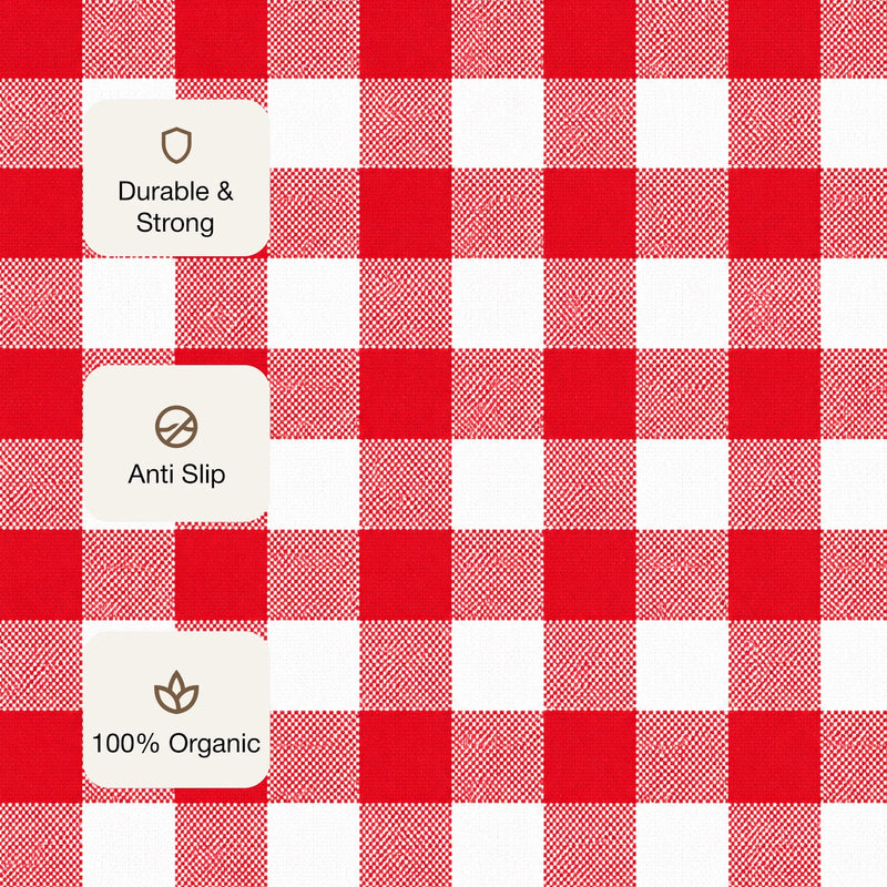 Breton Shadowplay - Plaid Rug (Red & White)-3