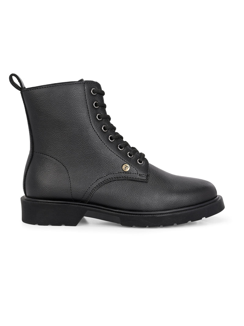 El Paso Women Faux Leather Casual Lace Up Boots-3
