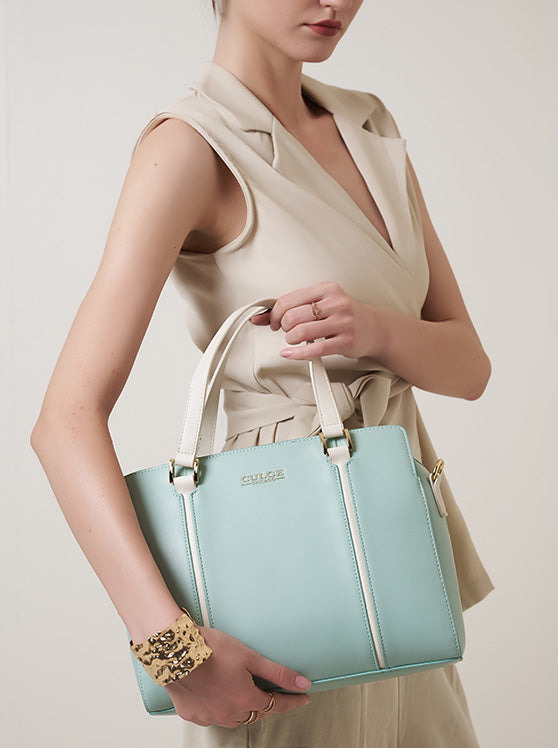 Culge Chicago "The Adler" Minimalist Dome Satchel – Sage Mint-7