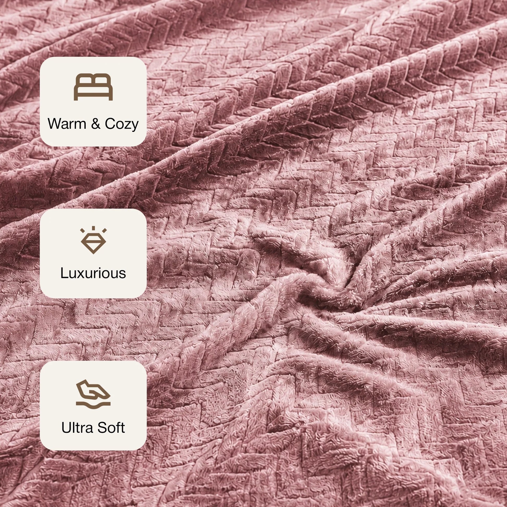 Fort Mellow - Wave Plush Blanket (Pink)-3