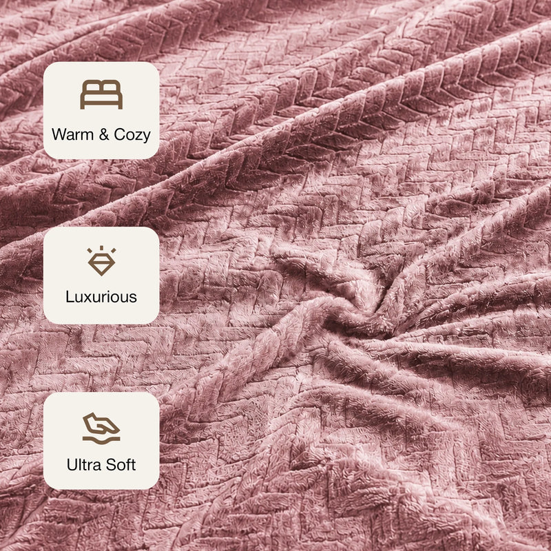 Fort Mellow - Wave Plush Blanket (Pink)-3