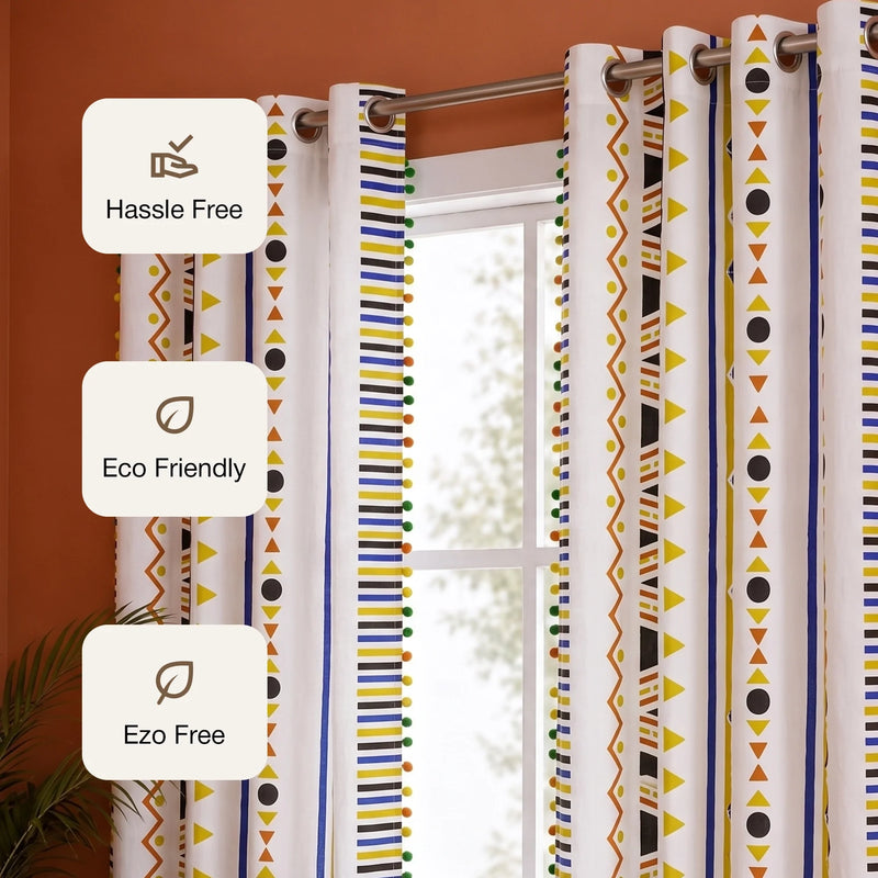 Imprimer Handpicked Santo - Printed Semi Blackout Curtain (Yellow)-3