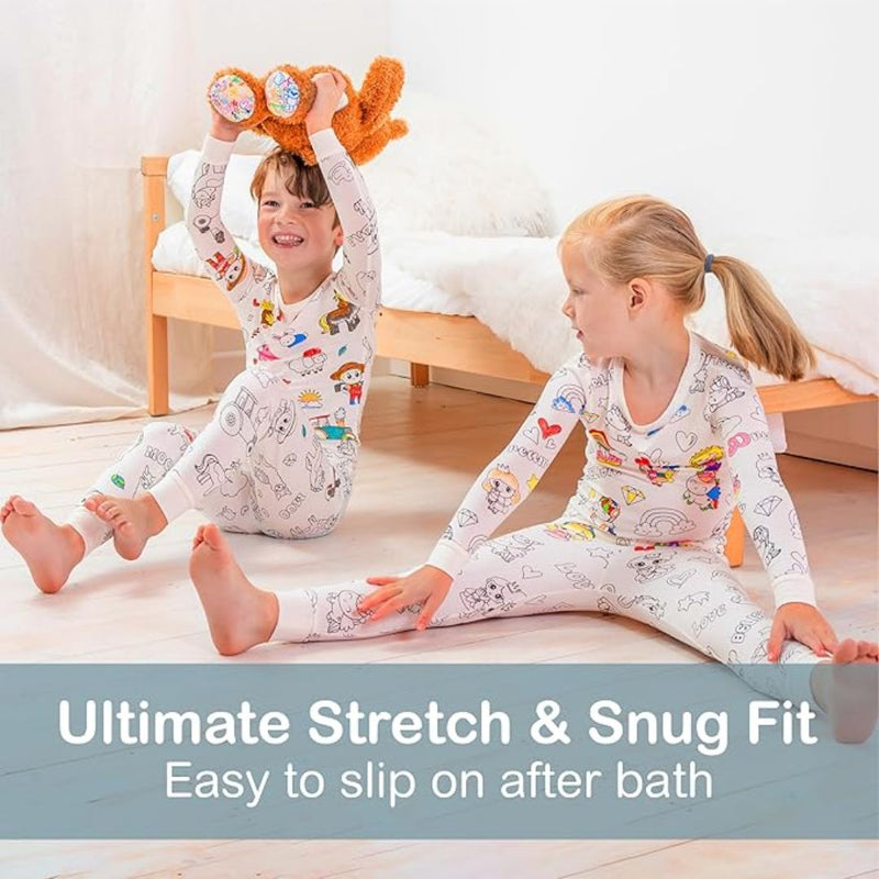 Magic Coloring Pajama Set - Top, Bottom & 12 Markers-6