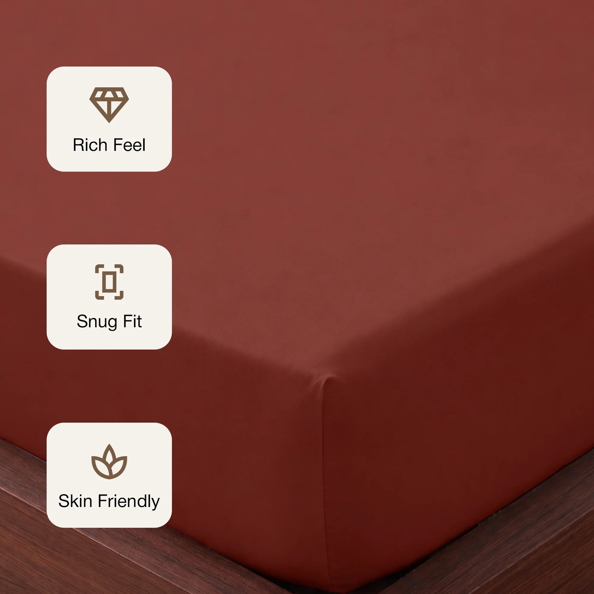 Fort Sublime - Solid Fitted Bedsheet (Maroon)-3