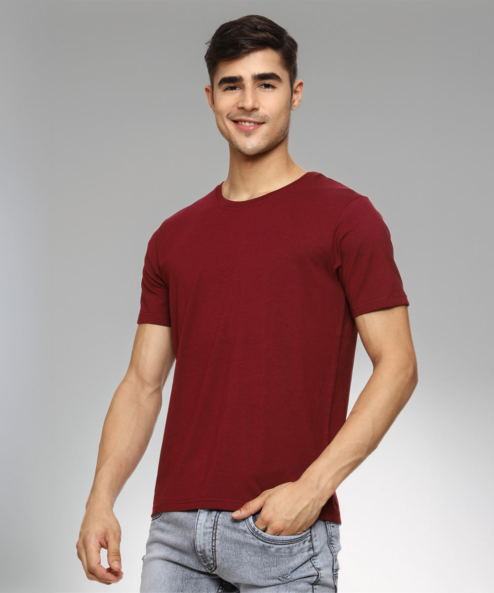 Naturefab Men's Organic Bamboo Tshirt Maroon-2