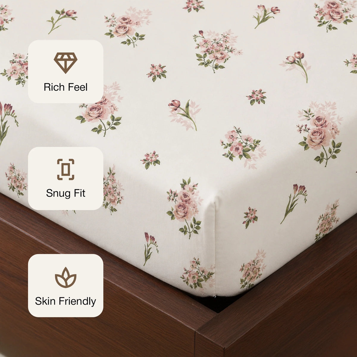 Blush Garden - Floral Fitted Sheet-3