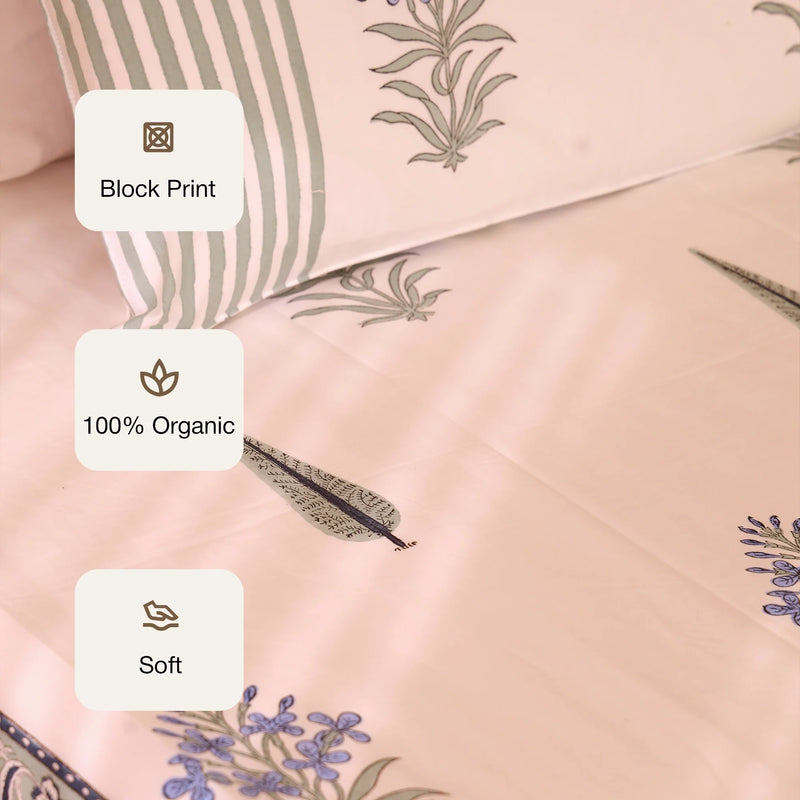 Gentle Bud - Handblock Bedsheet-3