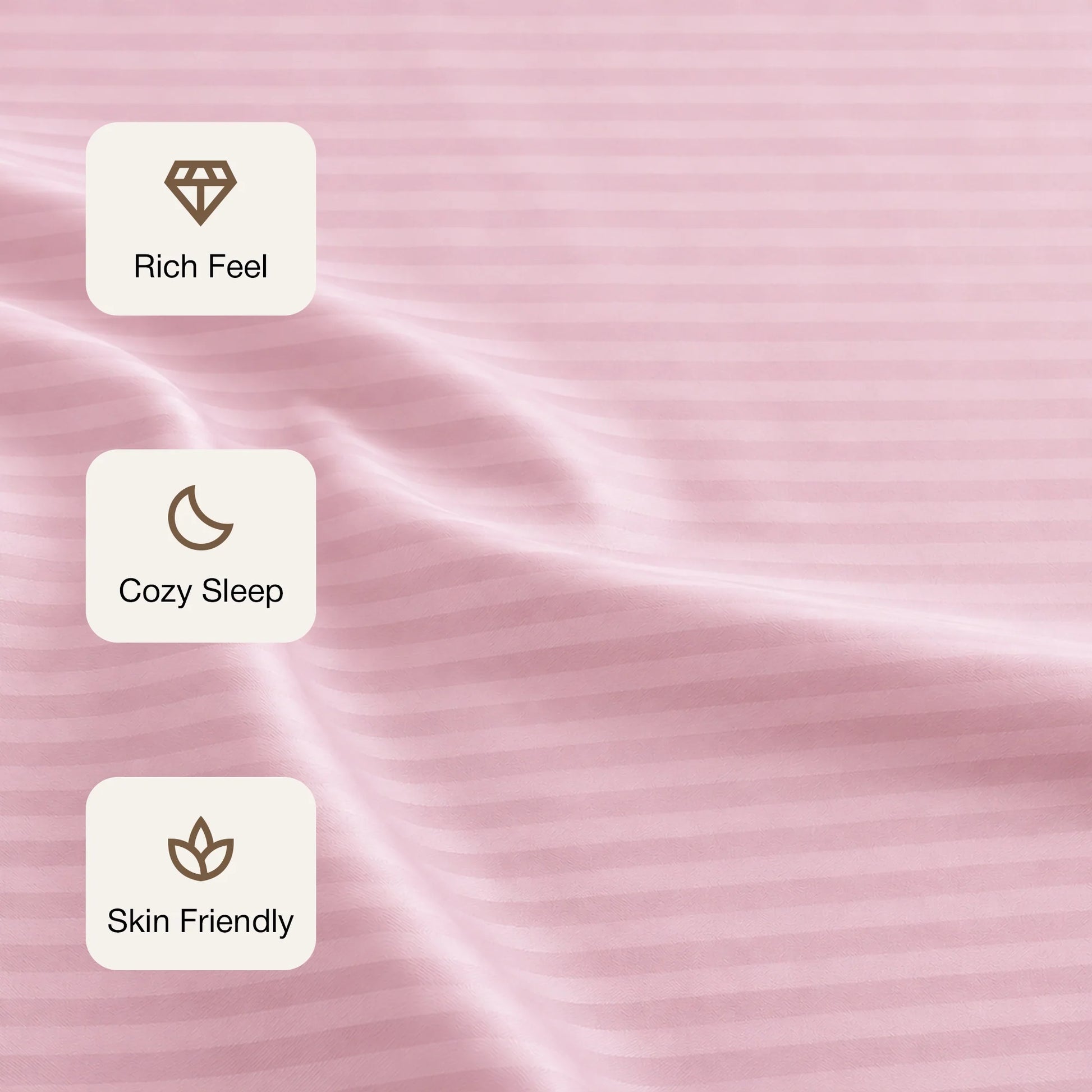 Breton Nap - Satin Stripes Bedsheet (Baby Pink)-3
