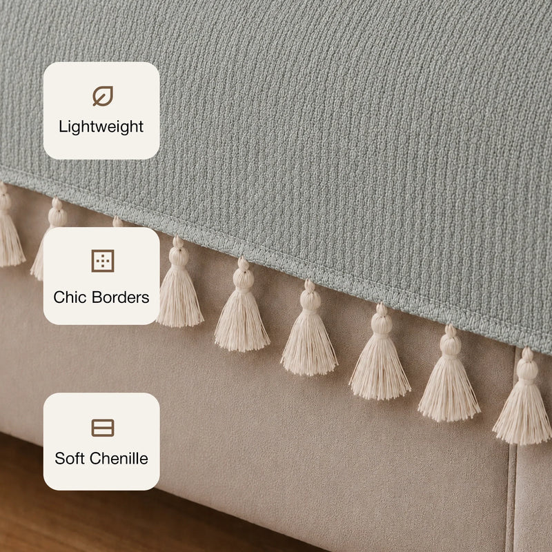 Chenille Silver Grey Sofa Cover-4
