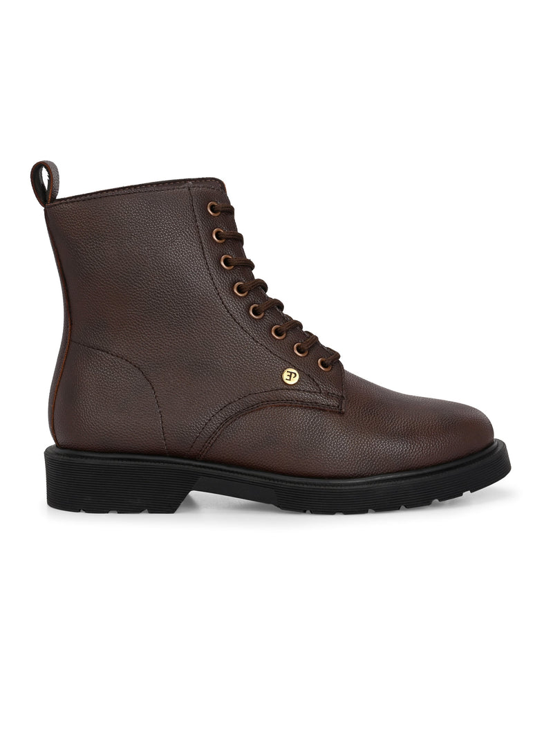 El Paso Women Faux Leather Casual Lace Up Boots-13