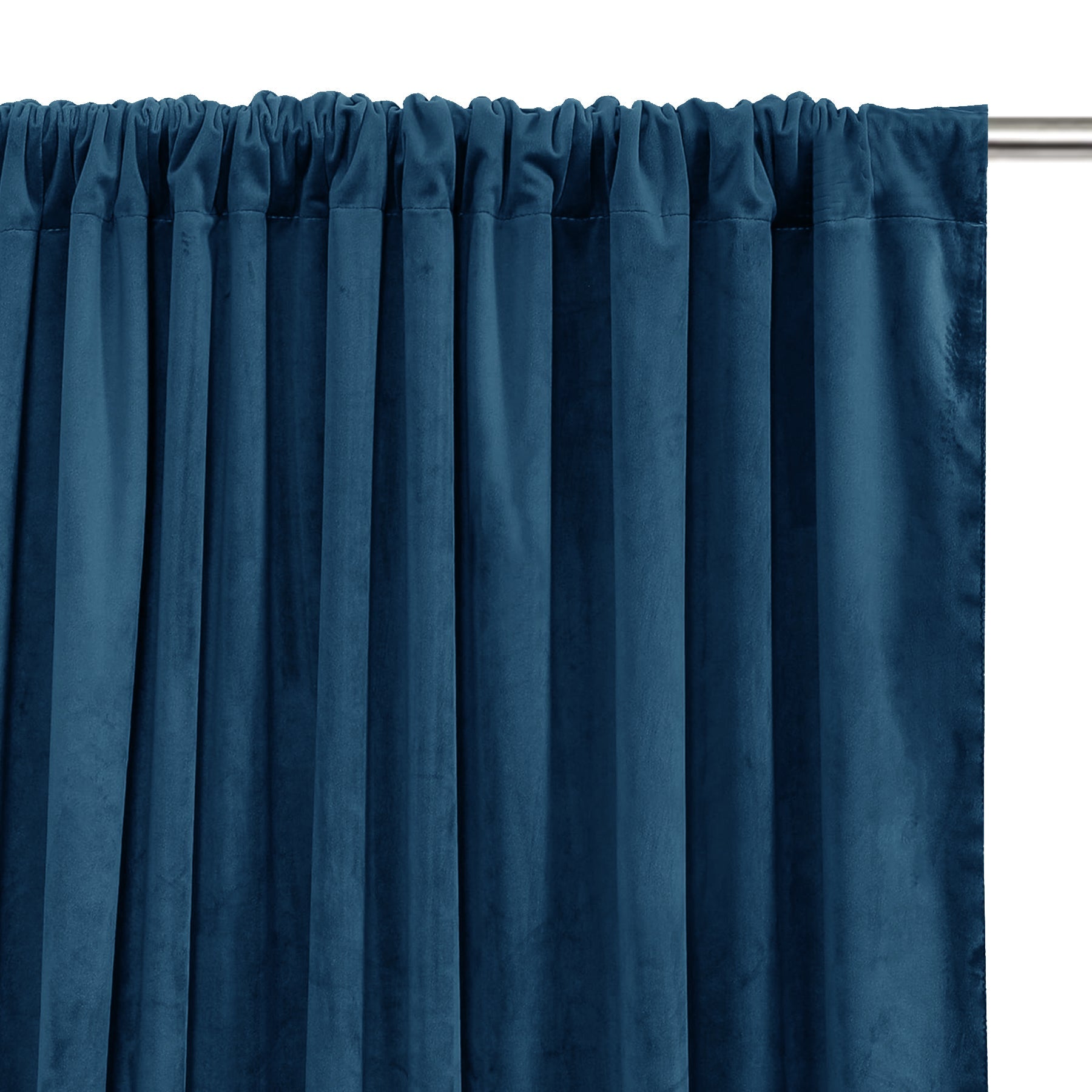 Fort Royal - Rod Pocket Velvet Curtain (Blue)-3