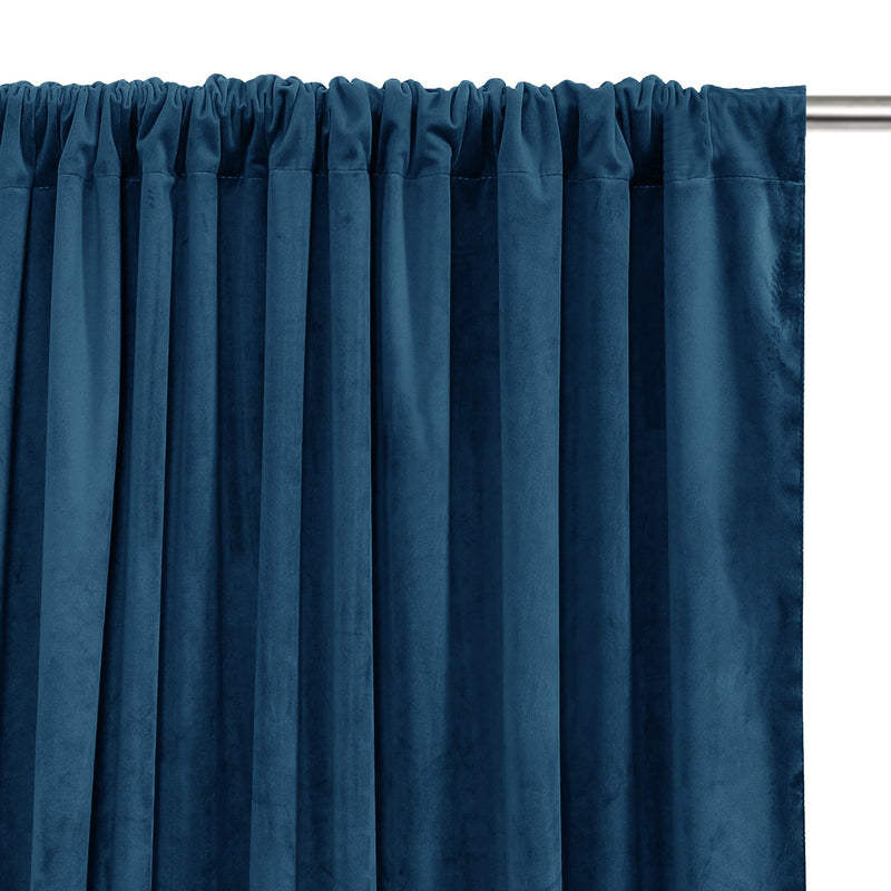 Fort Royal - Rod Pocket Velvet Curtain (Blue)-3