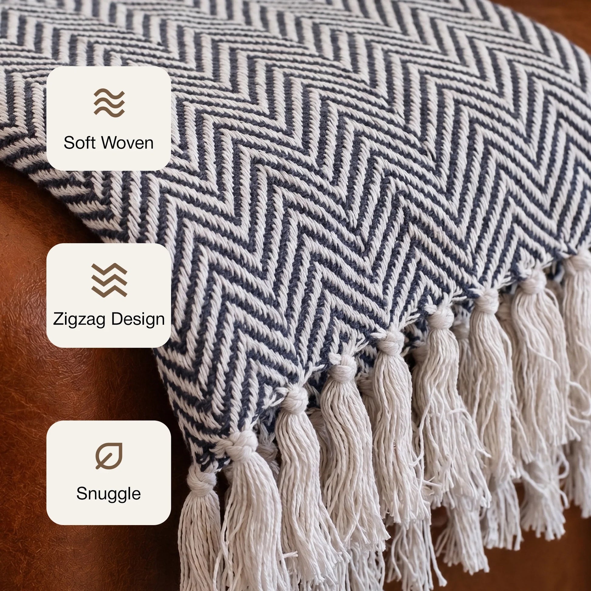 Tessitura Grey Chevron - Woven Throw-3