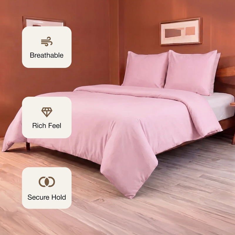 Fort Mellow - Solid Duvet Cover (Pink)-3