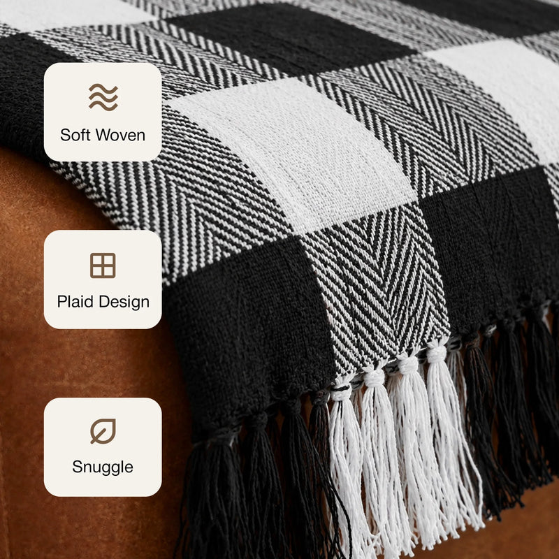 Breton Black Harlequin - Plaid Woven Throw-3