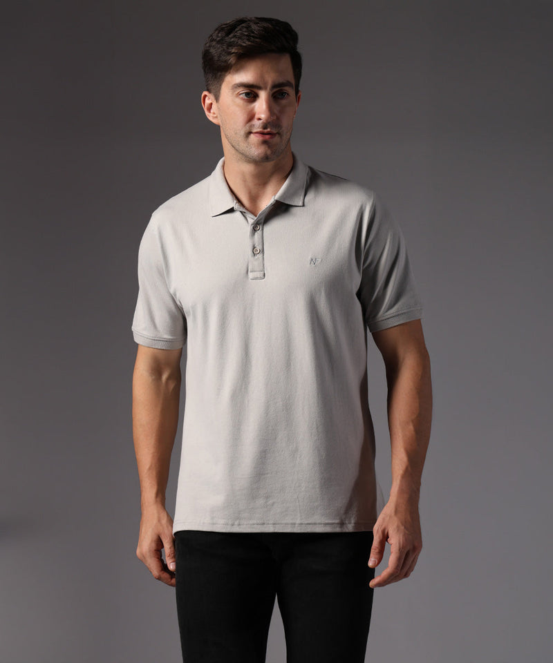 Naturefab Men’s Organic Bamboo Polo Tshirt Grey-1