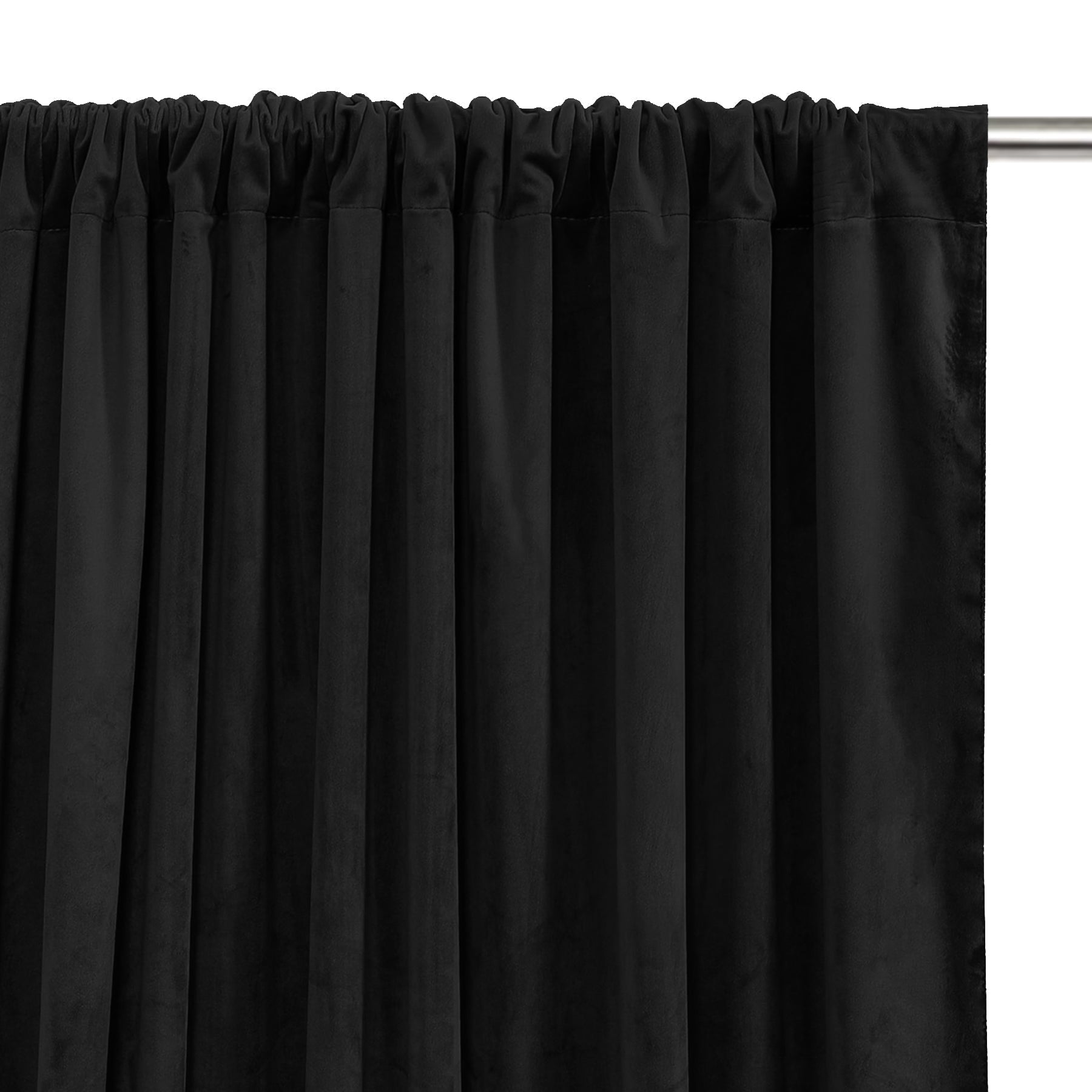 Fort Royal - Rod Pocket Velvet Curtain (Black)-2
