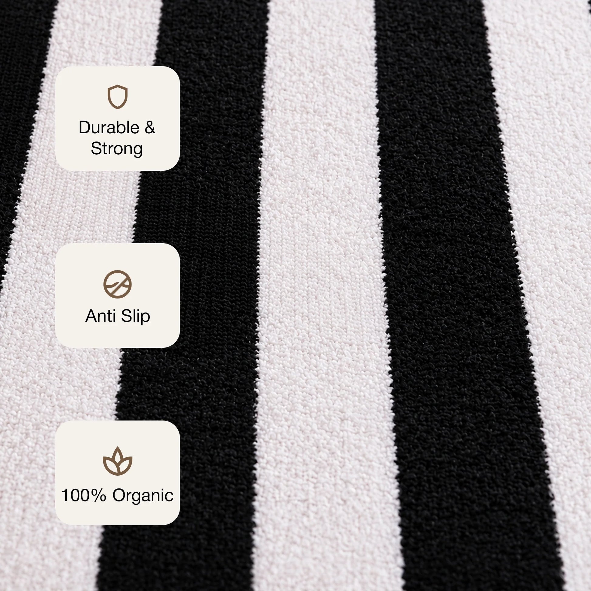 Breton Shadowplay - Plaid Rug (Black & White Stripe)-3