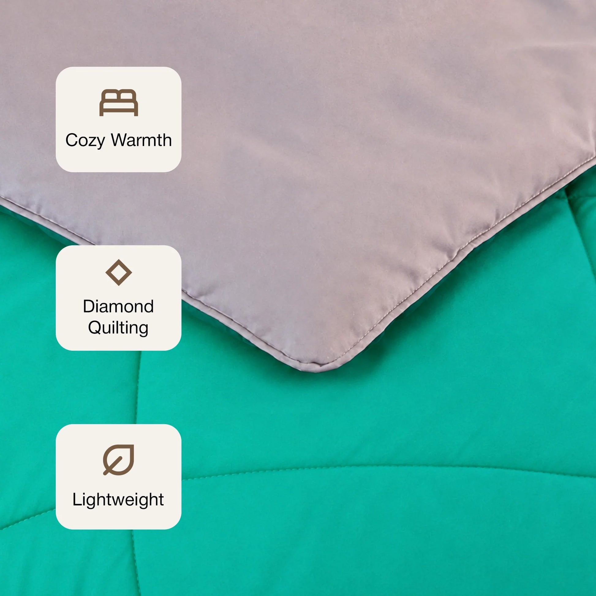 Fort - Box Stitch Duvet Comforter (Parrot Green & Aqua Green)-3