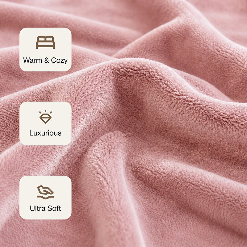 Fort Mellow - Solid Plush Blanket (Pink)-3