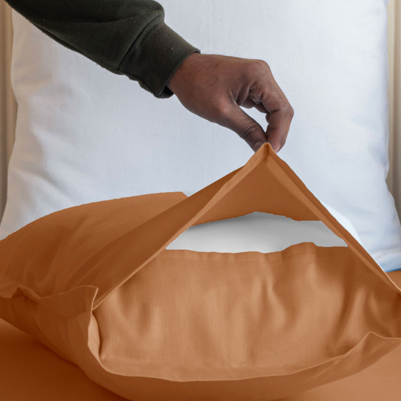 Fort Nightingale - Solid Pillow Cover (Taupe) (Bedsheet Excluded)-3