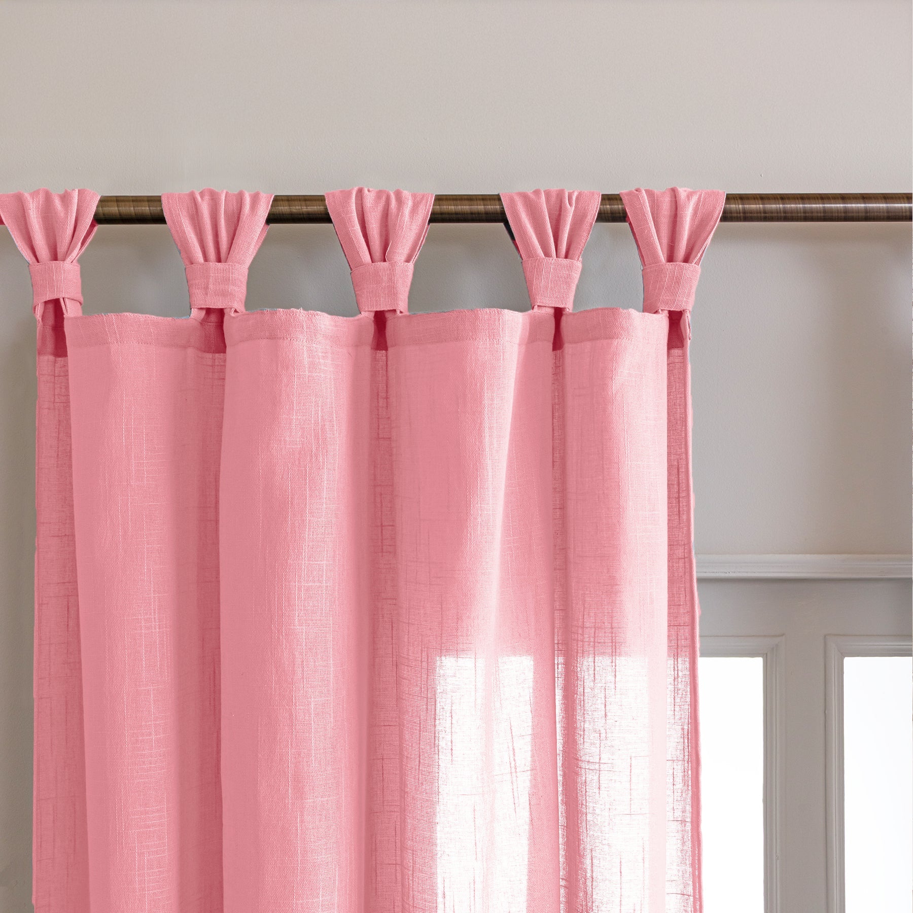 Fort Absolute - Twist Tab Top Sheer Curtain (Pink)-3