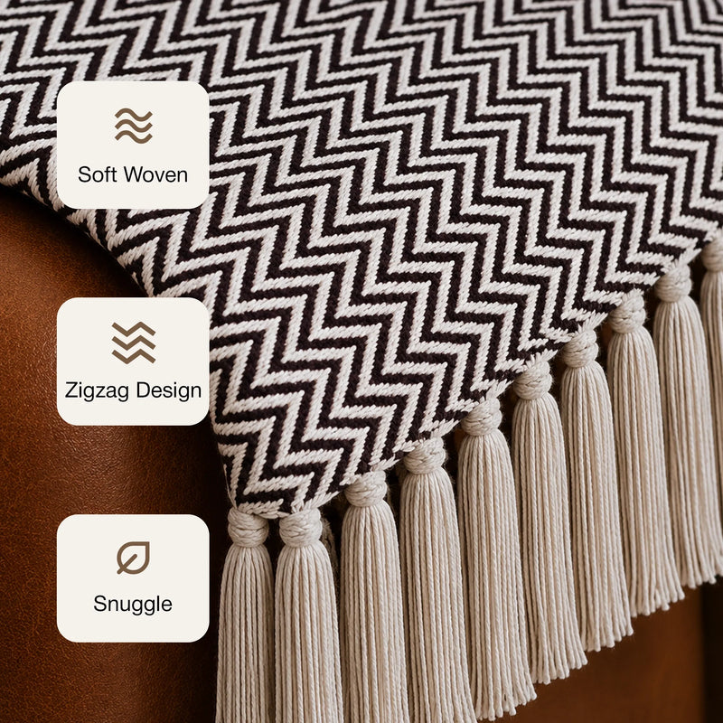 Tessitura Brown Chevron - Throw-3
