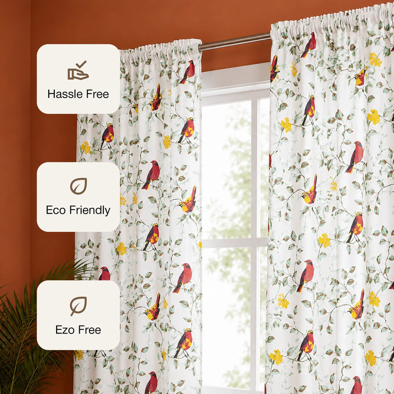 Multicolor Little Wings Rod Pocket Duck Curtain-3