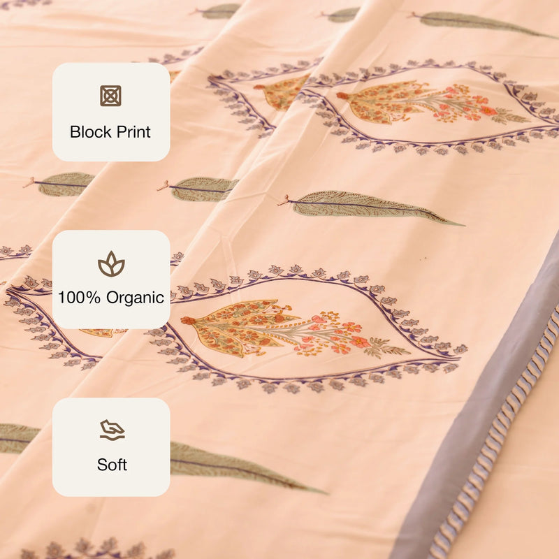 Saffron Buta - Handblock Dohar-3