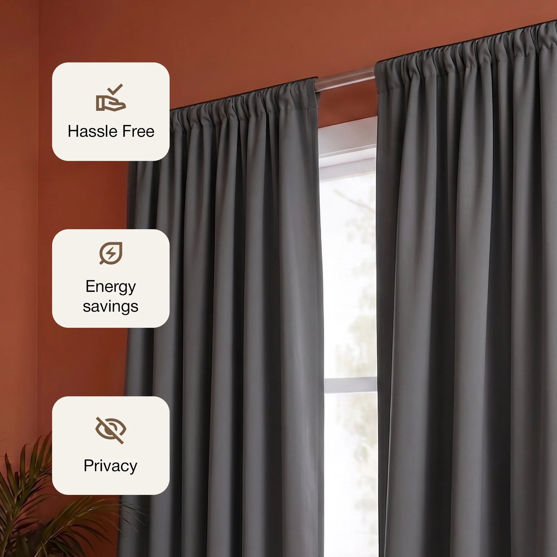 Fort Essential - Rod Pocket Blackout Curtain (Grey)-3