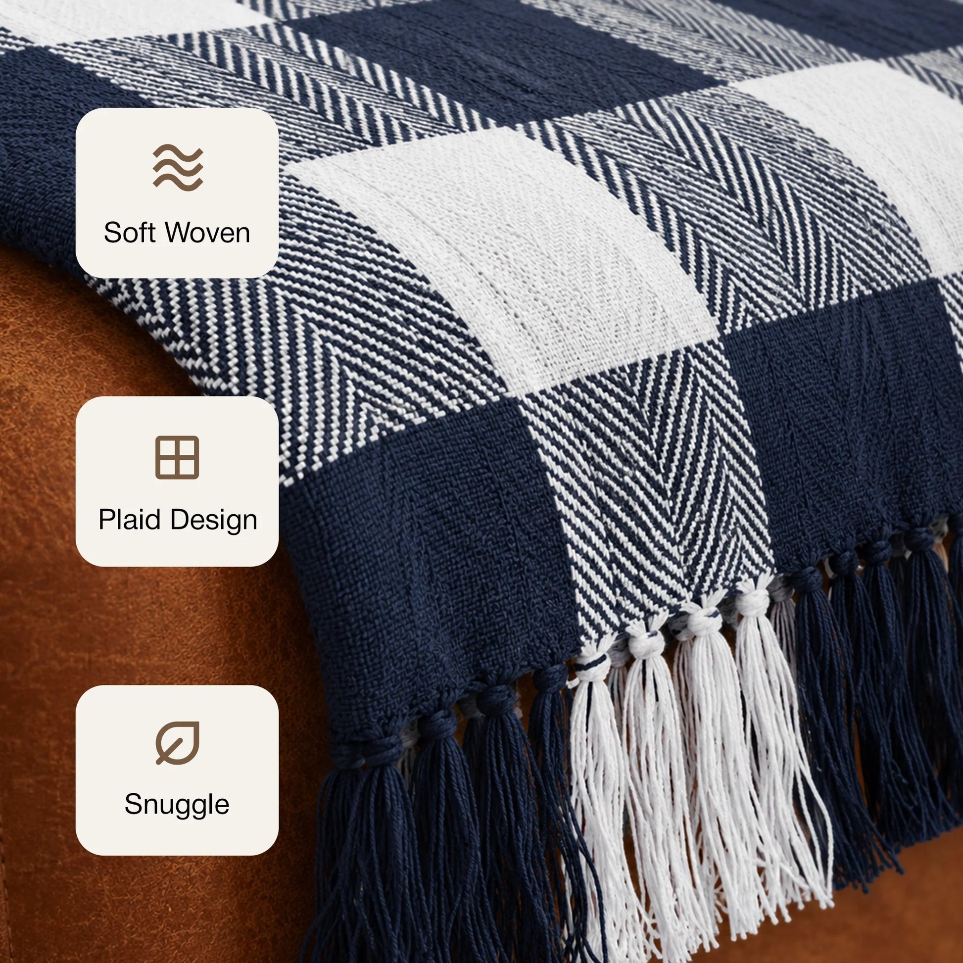 Breton Blue Harlequin - Plaid Woven Throw-3
