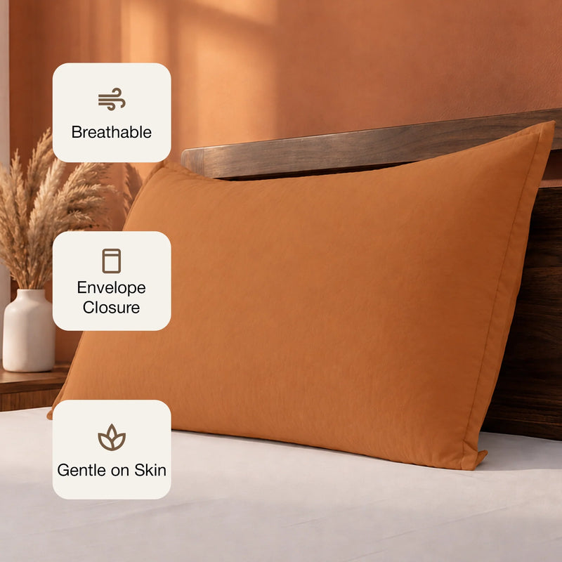 Fort Nightingale - Solid Pillow Cover (Taupe) (Bedsheet Excluded)-3
