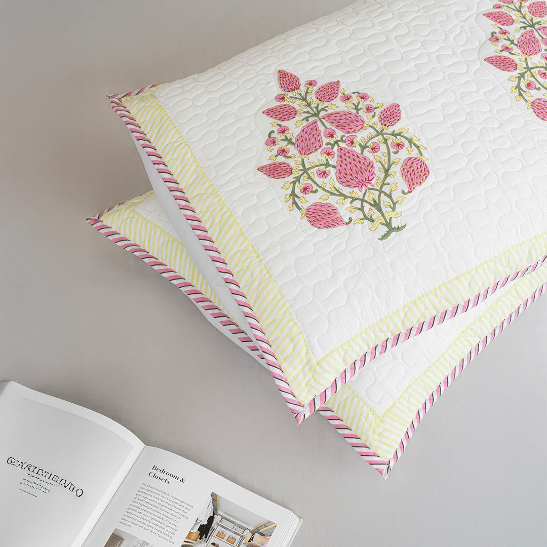 Pink Buta Quilted Pillow Covers-4