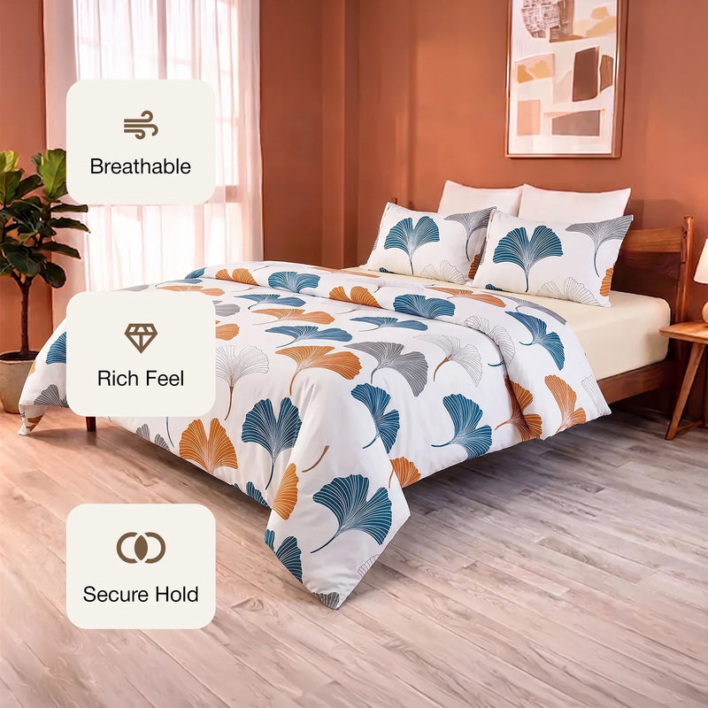Imprimer Ginkyo - Printed Duvet Cover (Mustard & Grey)-3