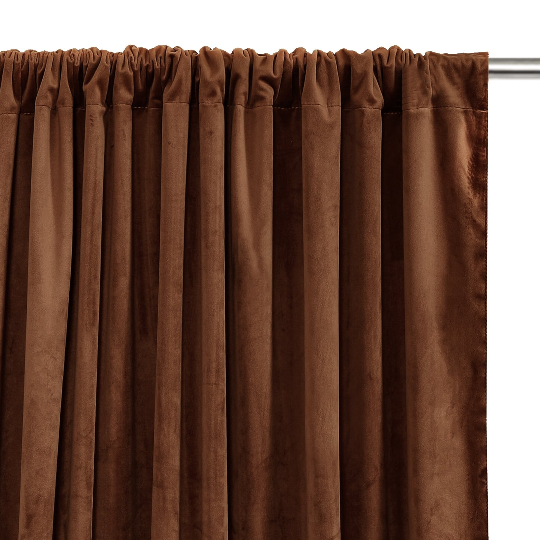 Fort Royal - Rod Pocket Velvet Curtain (Brown)-3