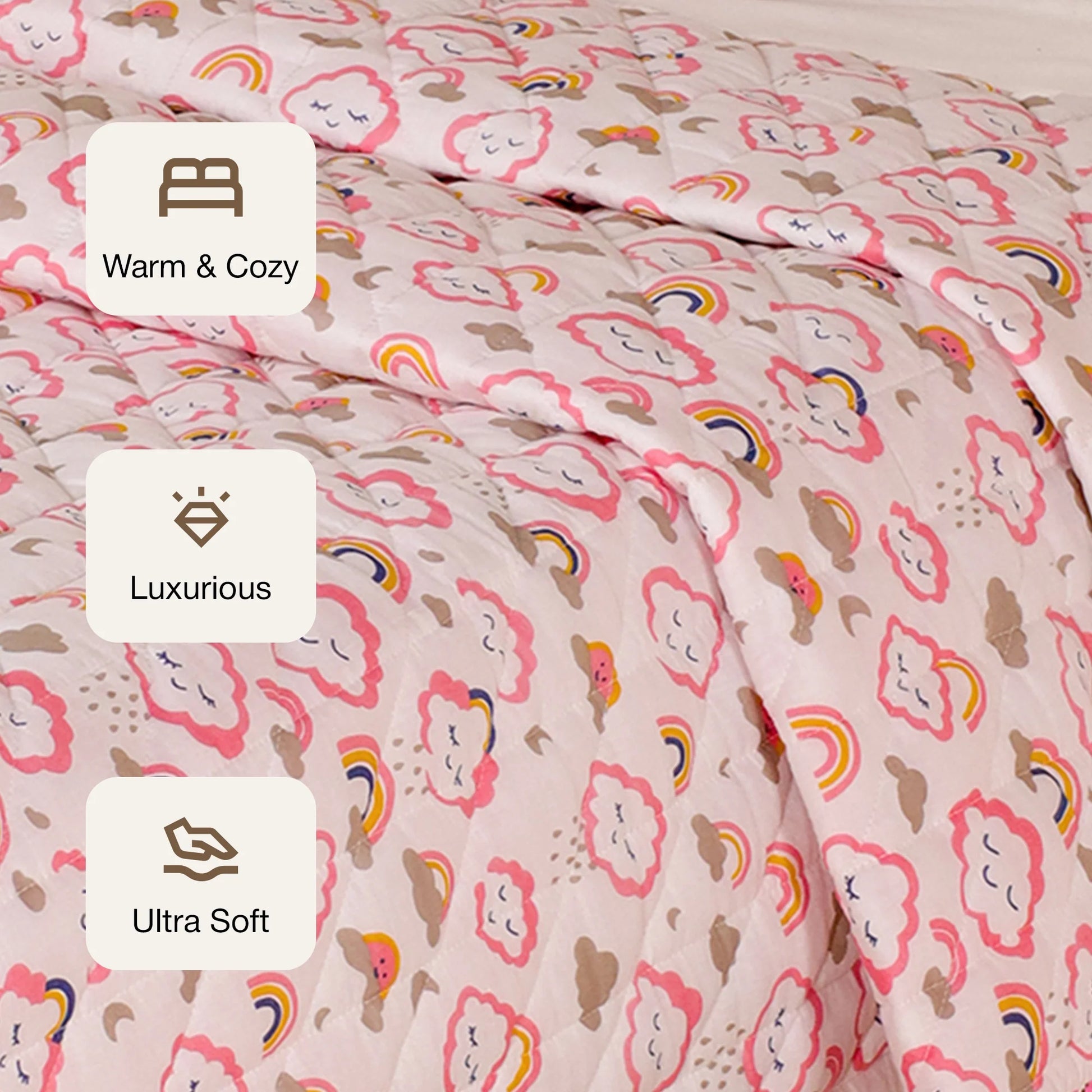 Baby Pink Cloudnine - Printed Baby Blanket-3