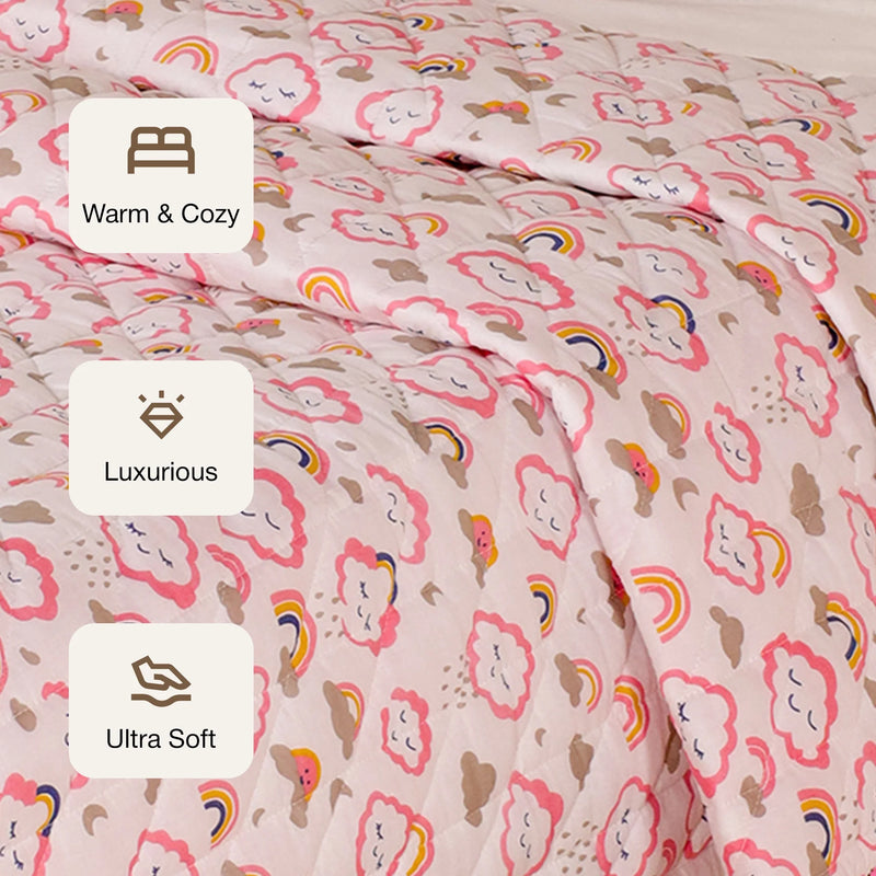 Baby Pink Cloudnine - Printed Baby Blanket-3