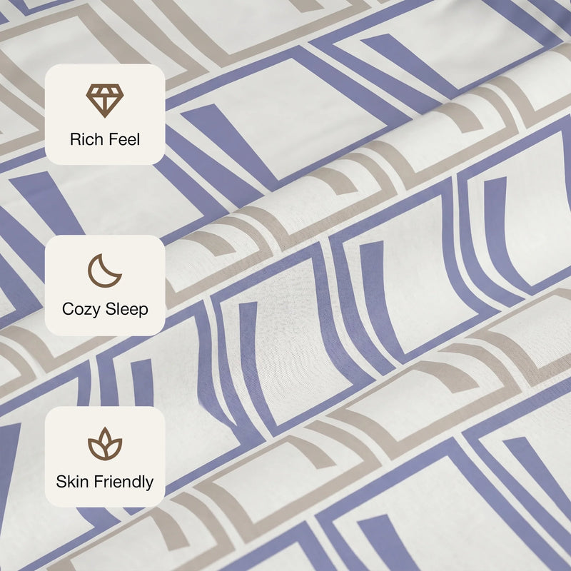 Imprimer Modern Maze - Printed Bedsheet (Multicolor)-3
