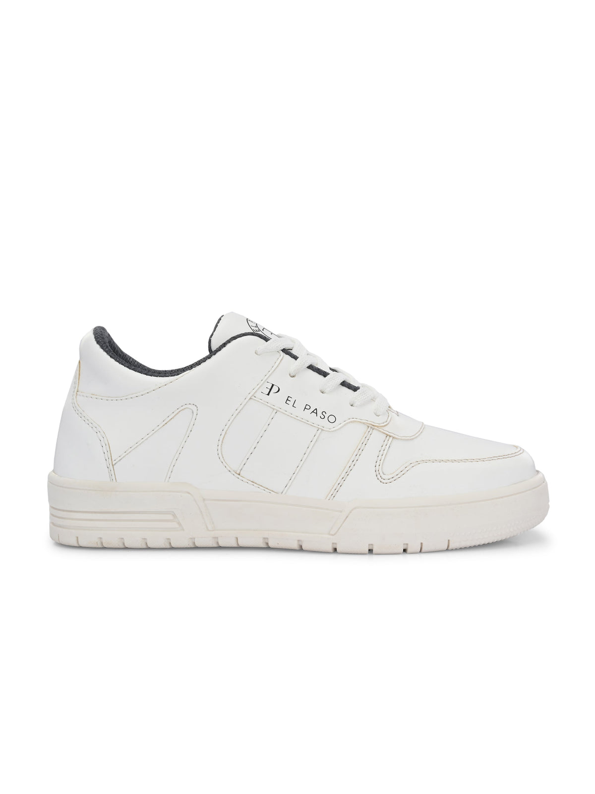 White Lace-Up Platform Heel Sneakers 