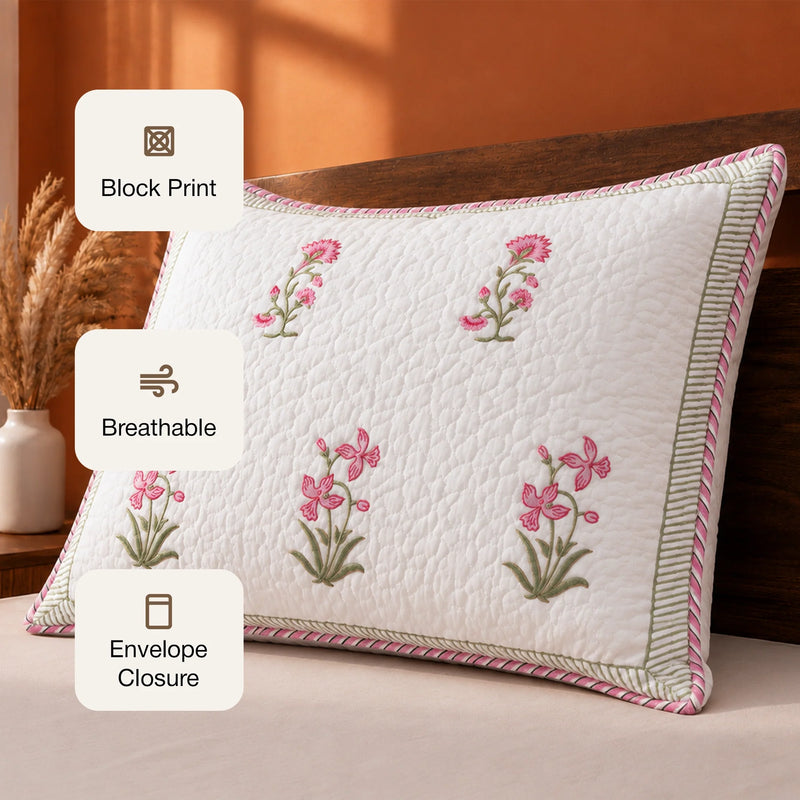 Pink Quilted Pillow Covers-5