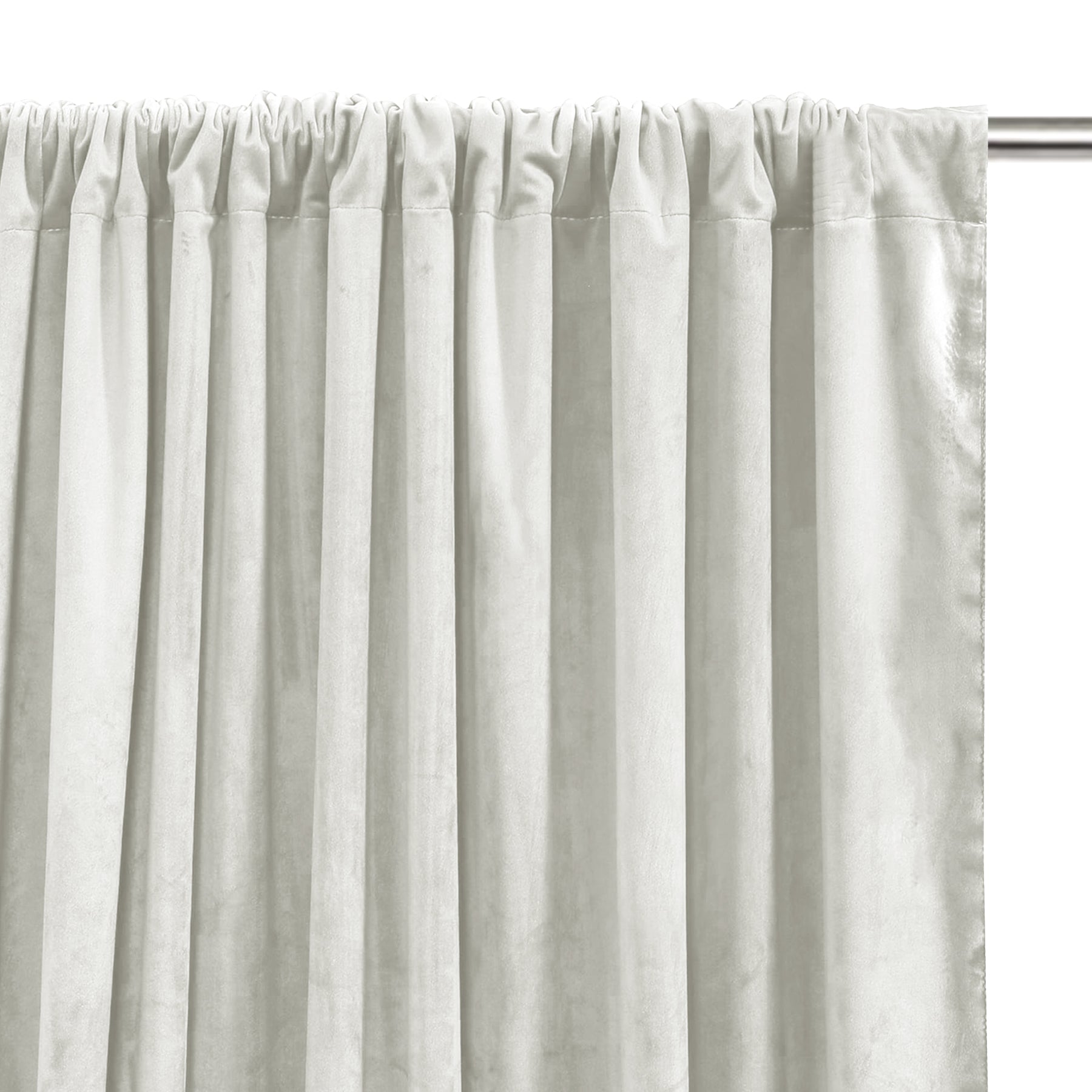 Fort Royal - Rod Pocket Velvet Curtain (White)
