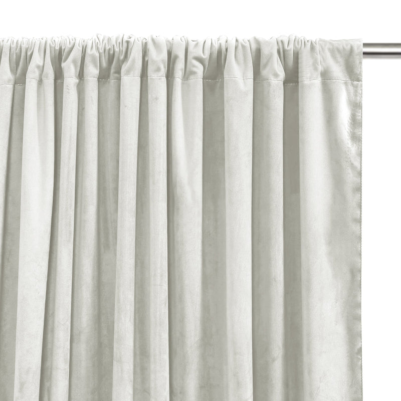 Fort Royal - Rod Pocket Velvet Curtain (White)-2